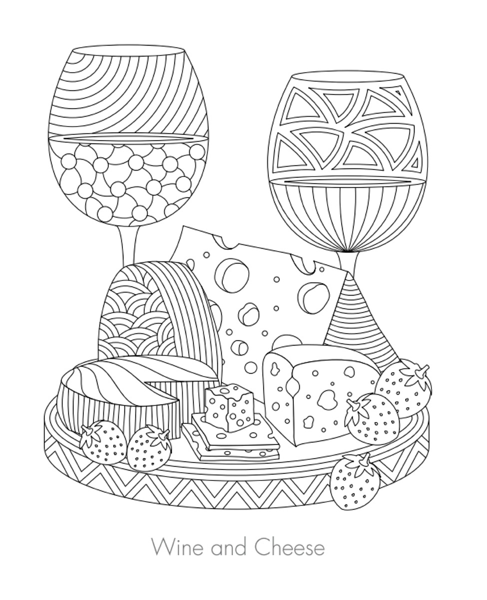 Raise your glass coloring book for adults