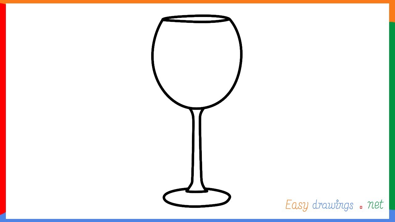 How to draw a wine glass step by step for beginners