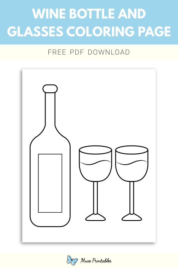 Free wine bottle and glasses coloring page coloring pages wine bottle color