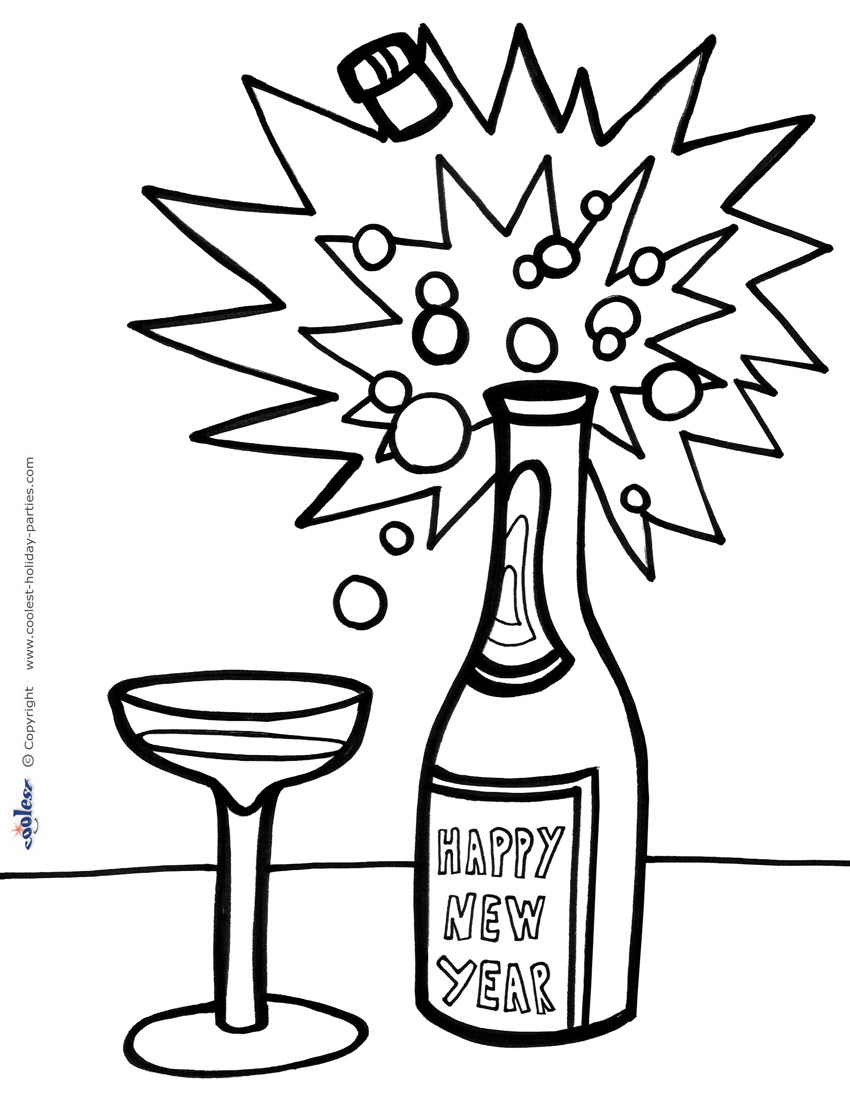 Printable new years coloring page