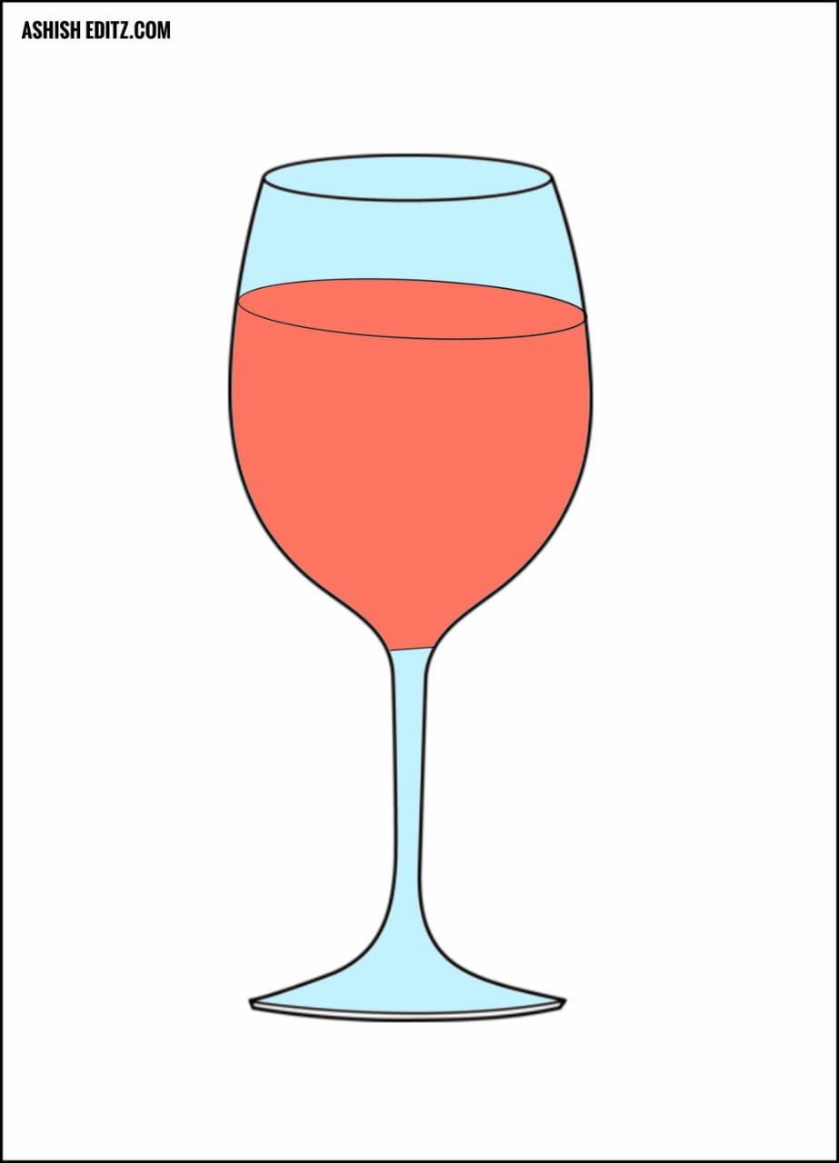 How to draw a wine glass step by step