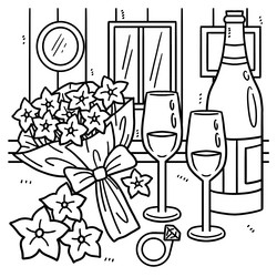 Coloring page wine vector images over