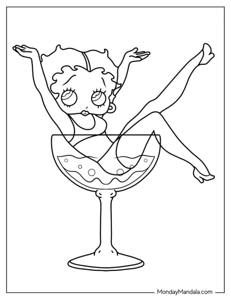 Betty boop coloring pages free pdf printables