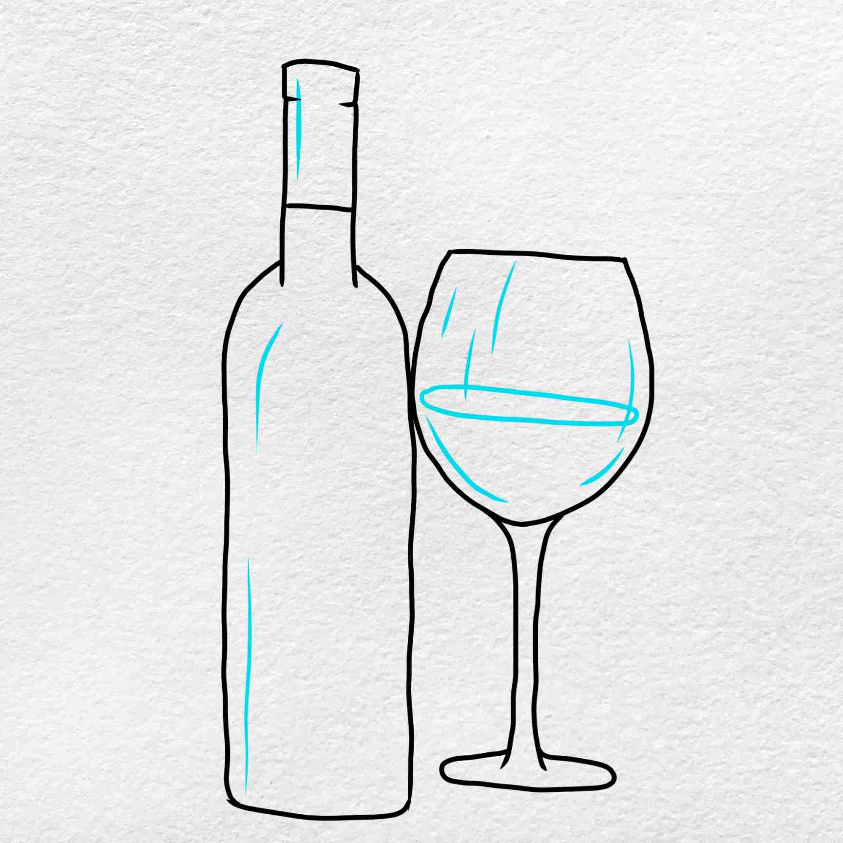 How to draw a wine glass