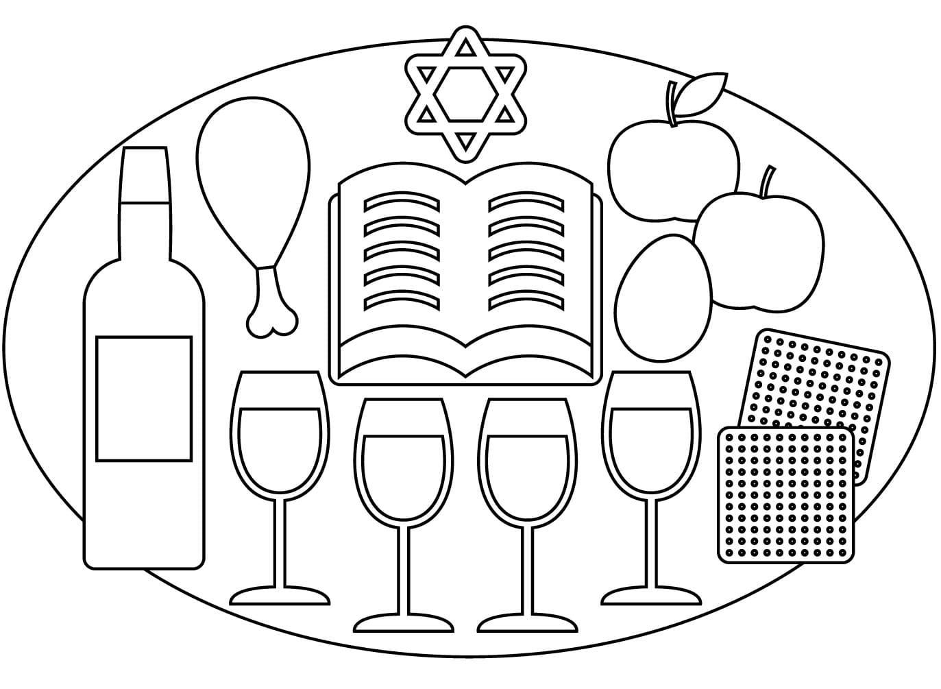 Simple passover coloring page