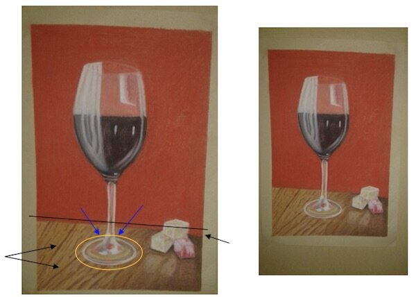 Wine glass pastel pencil picture feedback â the colin bradley school of art