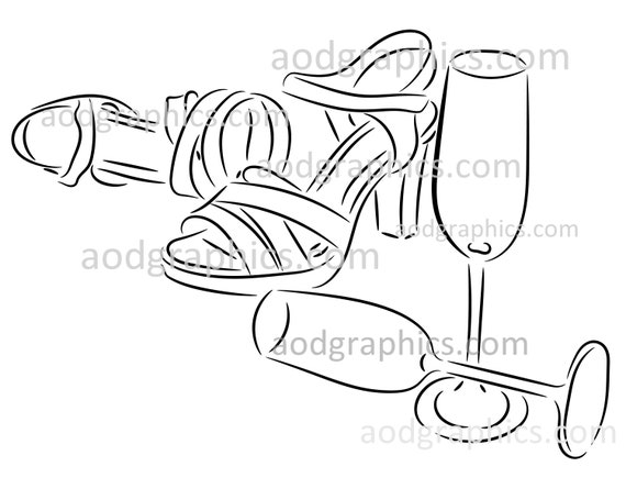 Wine glass and heels paint sip wine glasses painting template