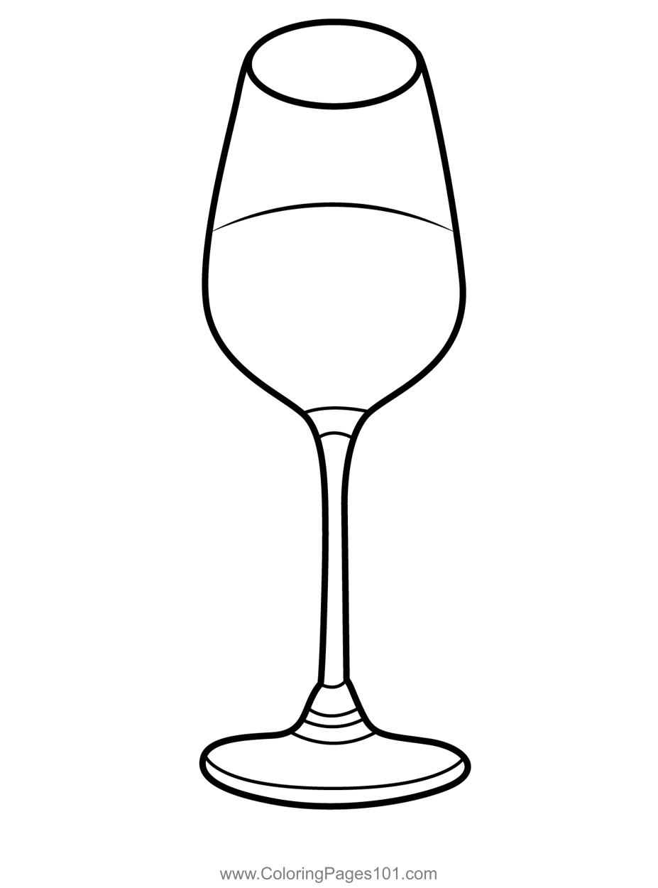 A glass of wine coloring page coloring pages coloring pages for kids color