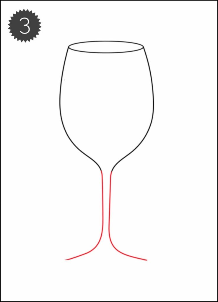 How to draw a wine glass step by step