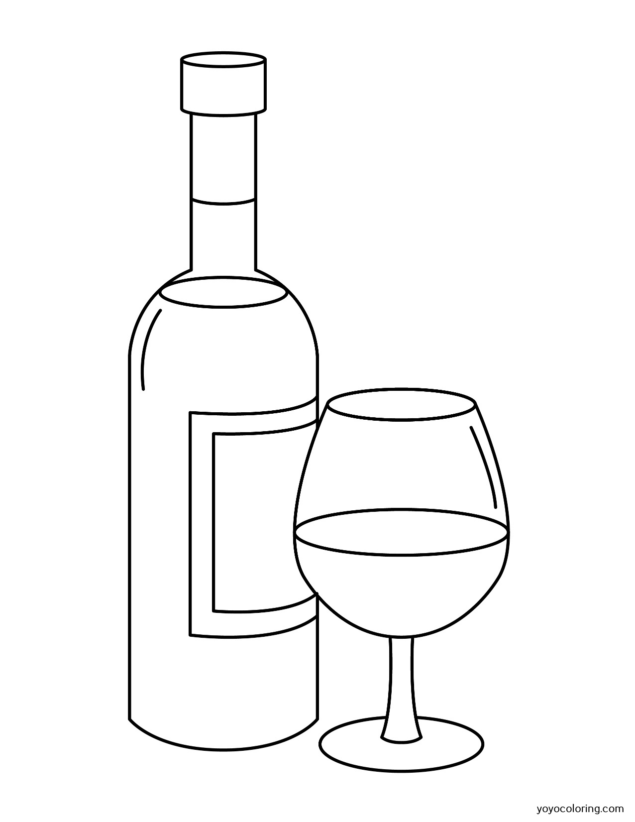 Wine glass coloring pages á printable painting template