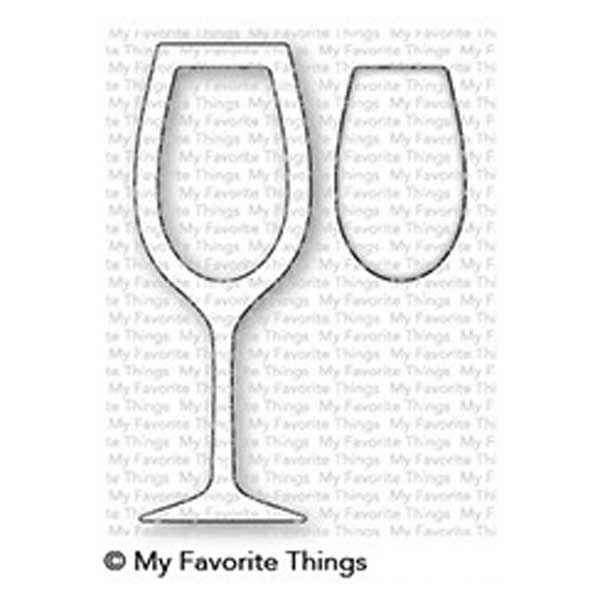 My favorite things wine glass shaker window frame die