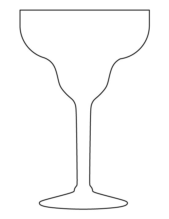 Printable margarita glass template applique templates silhouette stencil templates