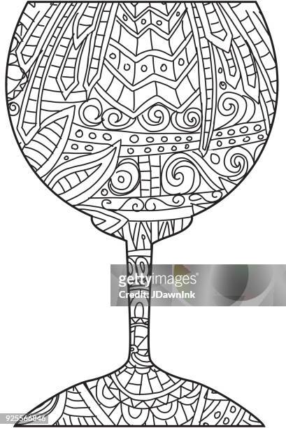 Wine glass tangle pattern high