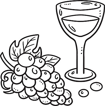 Coloring page grape png vector psd and clipart with transparent background for free download