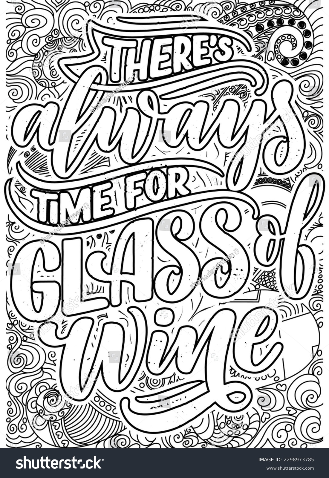 Motivational quotes coloring pages design wine stock vector royalty free