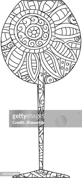 Wine glass tangle pattern high