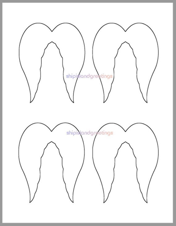 Inch angel wings template