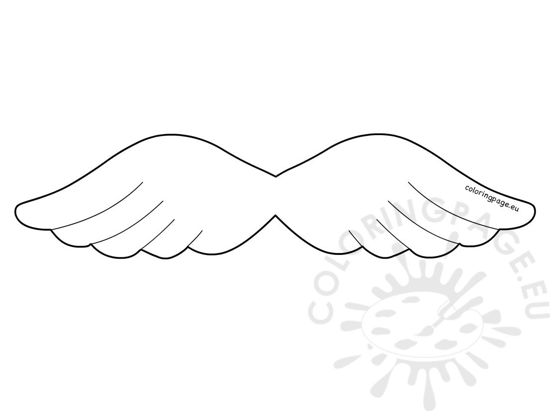 Angel wing christmas template coloring page