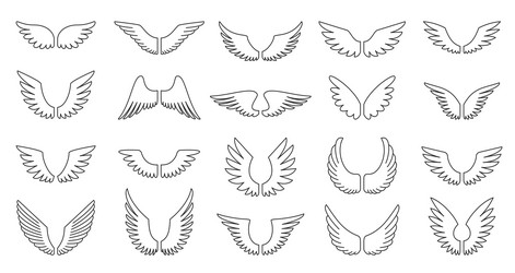 Angel wing coloring page vector images over