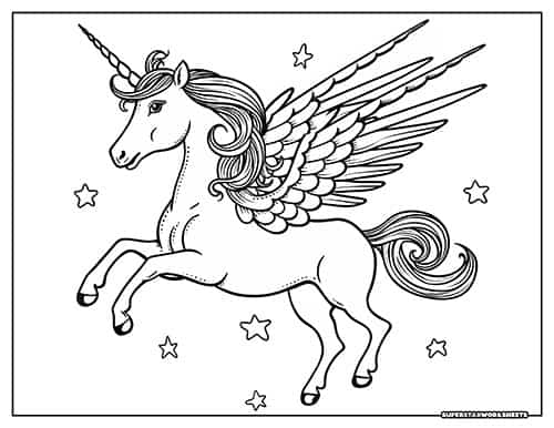 Unicorn coloring pages