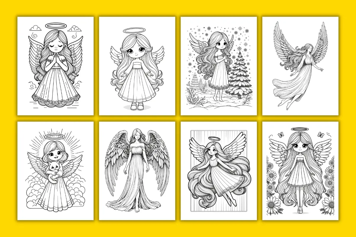 Free angel coloring pages for kids