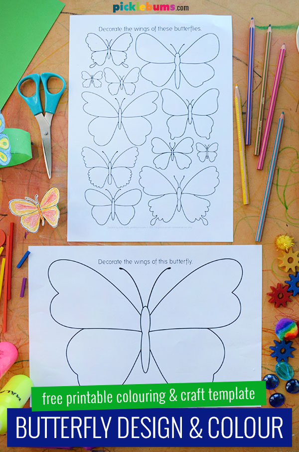 Butterfly colouring pages