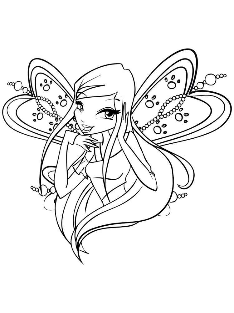 Tecna with wings from winks coloring page