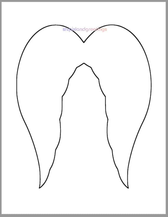 X inch angel wings template