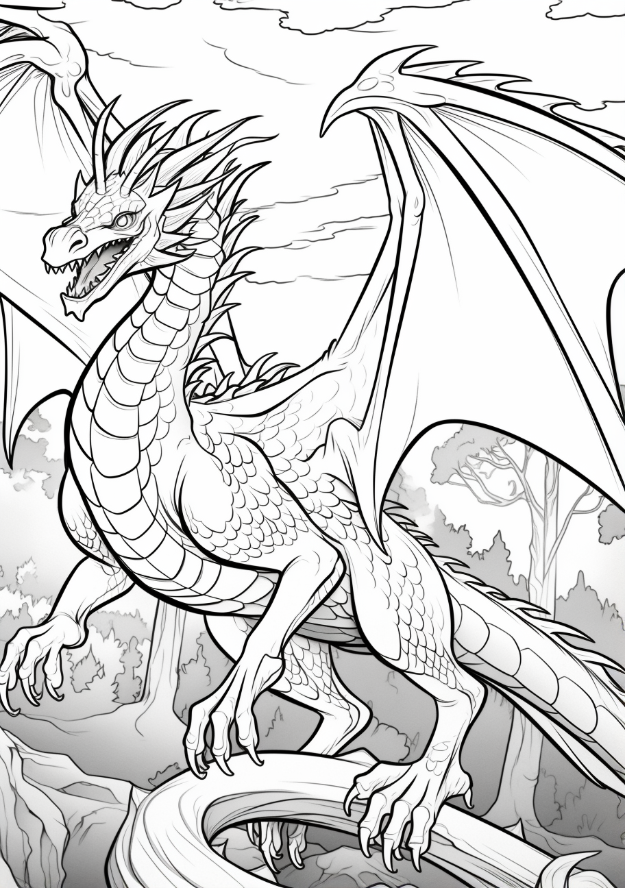 Dragon coloring printable and creative designs coloring