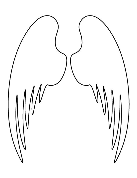 Printable angel wings template diy angel wings winged stencil wings