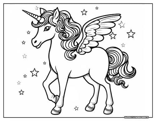 Unicorn coloring pages