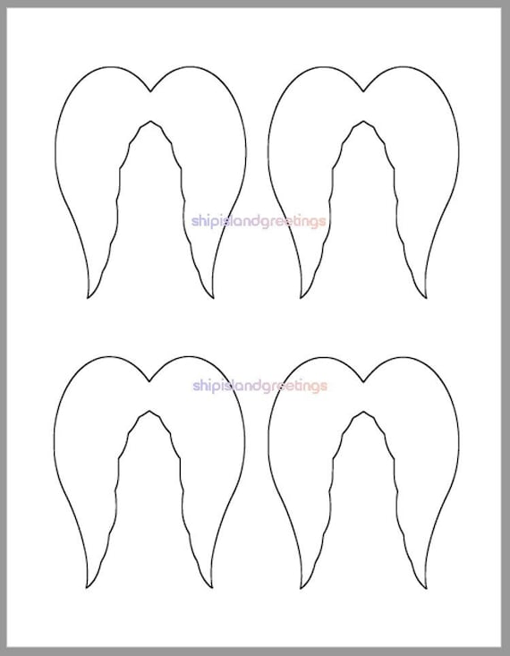 Inch angel wings template