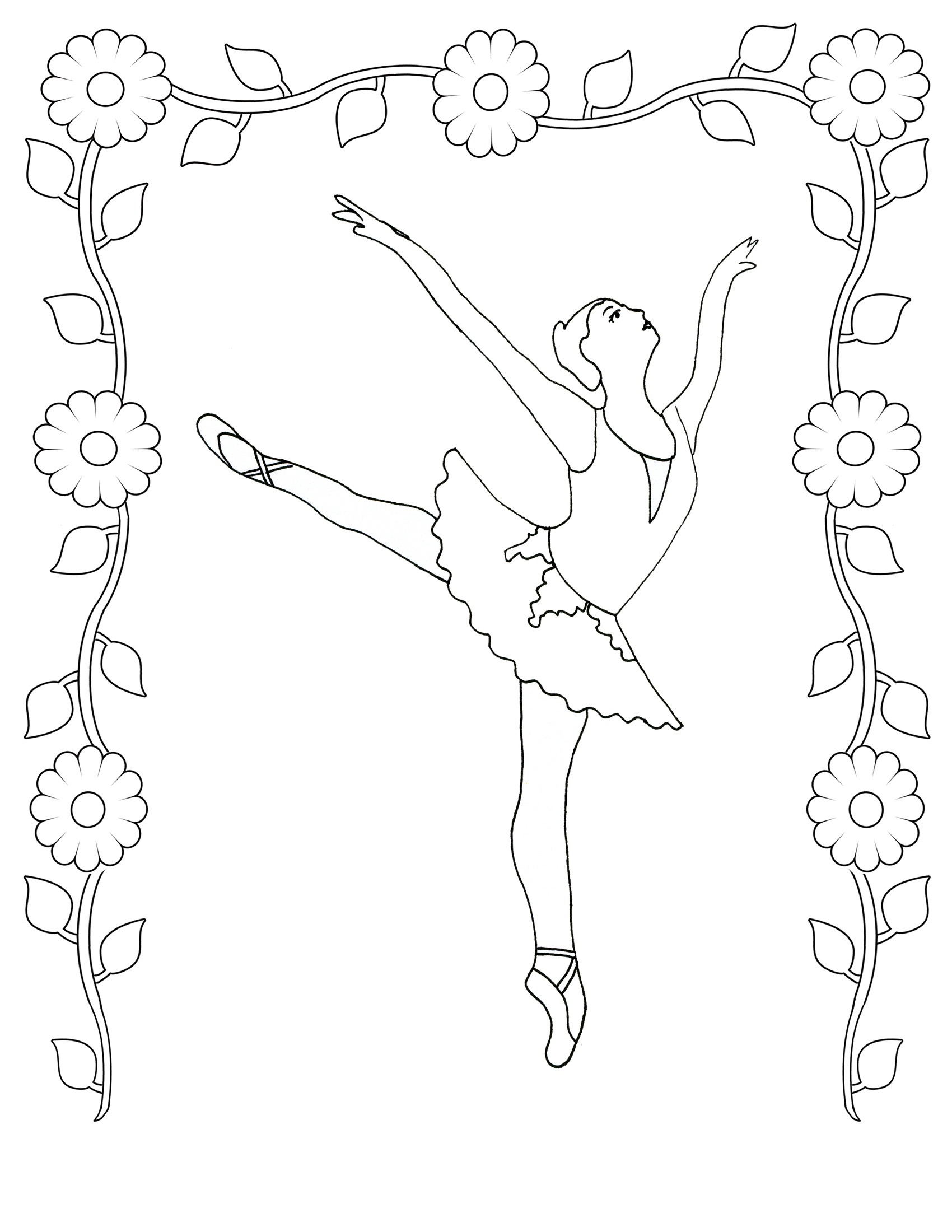 Free ballerina coloring pages you can print from home