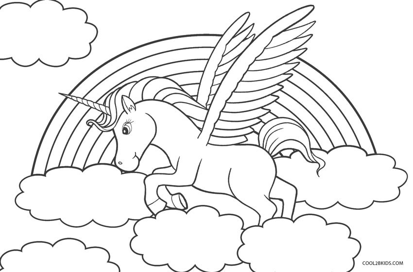 Coloring pages unicorn with wings coloring pages