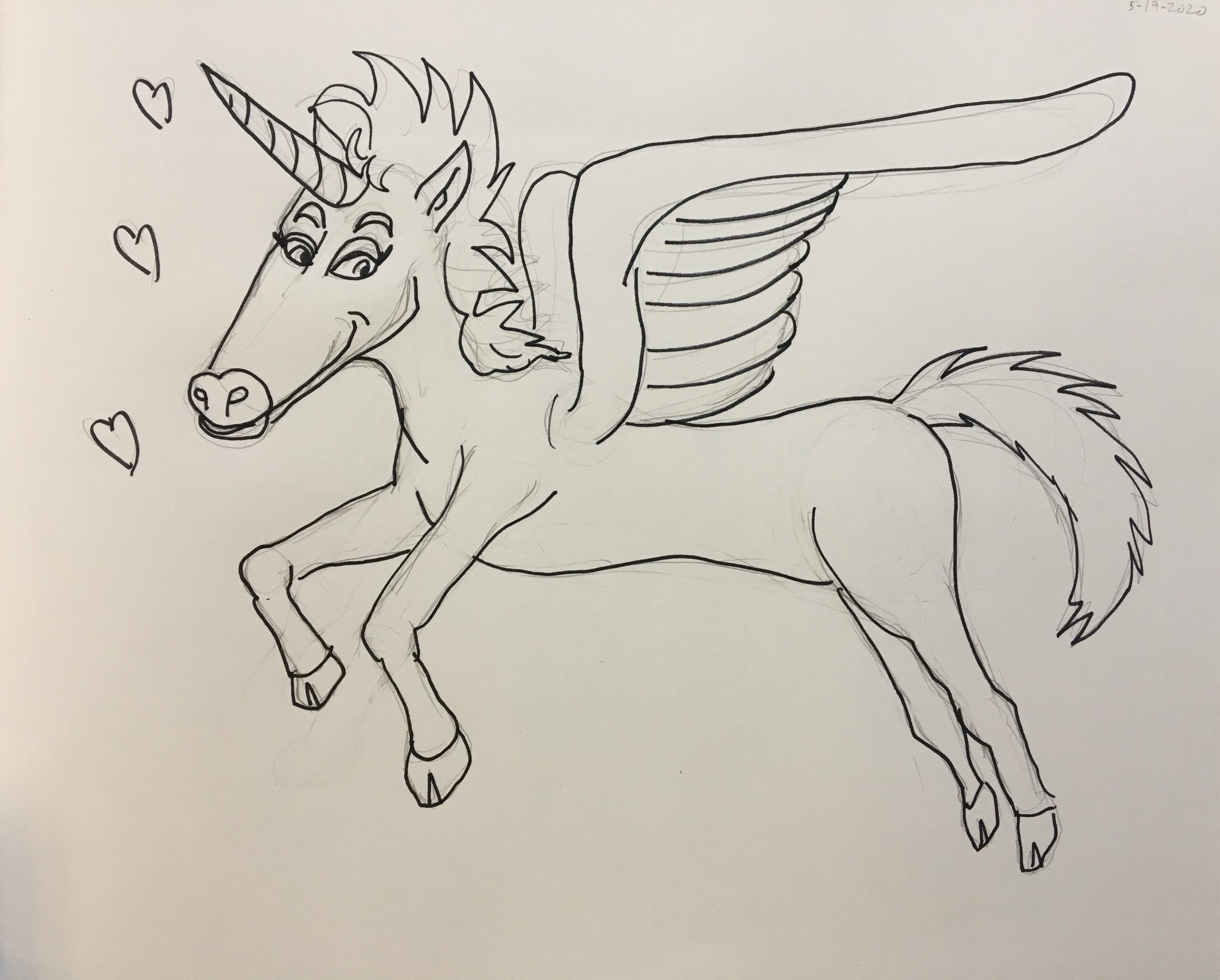 Unicorn coloring page