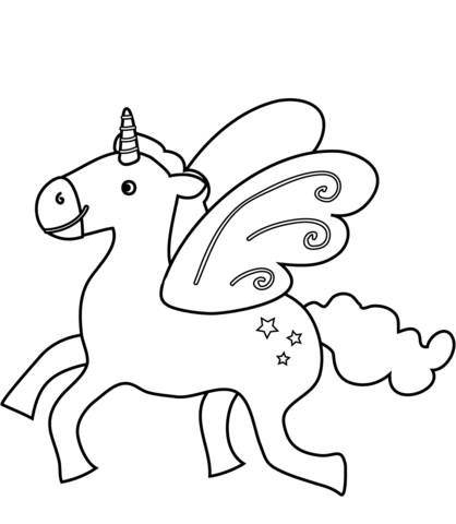 Flying unicorn coloring page free printable coloring pages