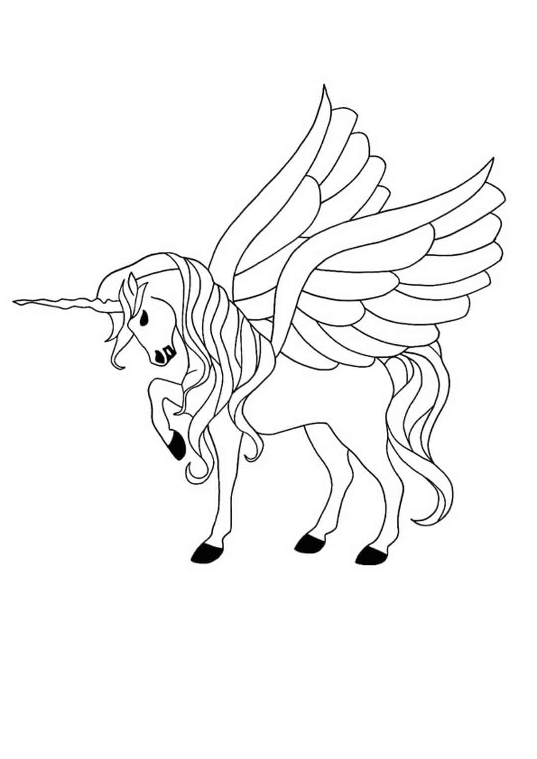 Winged unicorn coloring pages