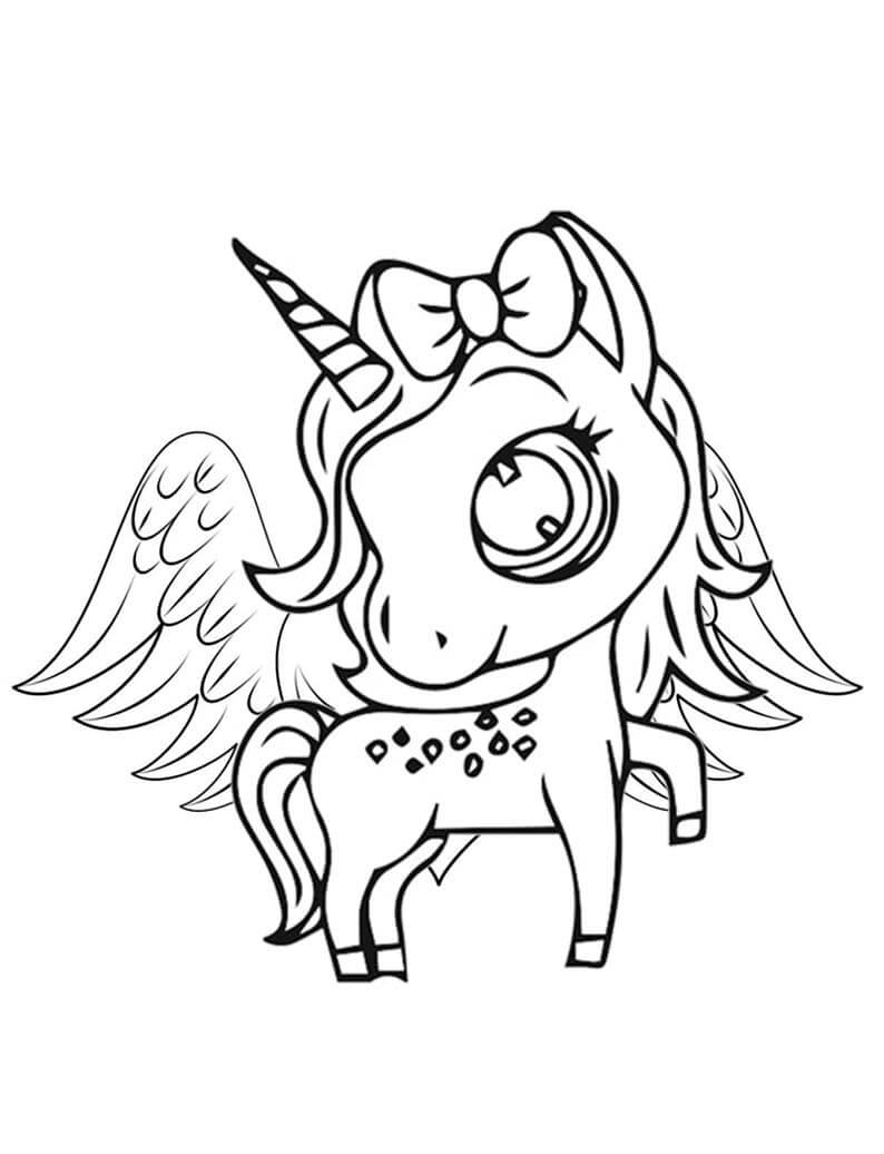 Unicorn with wings coloring page