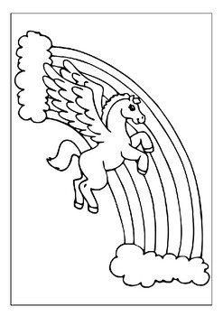 A world of fantasy printable winged unicorn coloring pages collection for kids