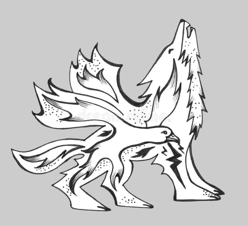 Winged wolf stock illustrations â winged wolf stock illustrations vectors clipart