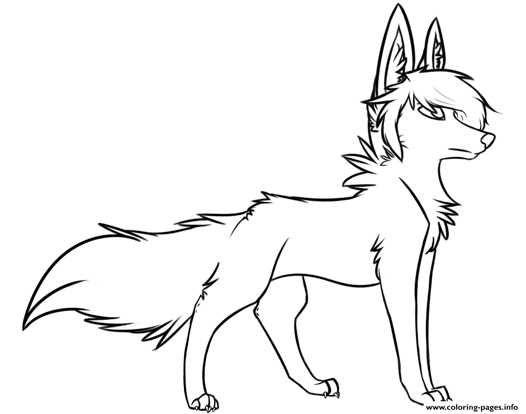 Stylish wolf coloring page printable