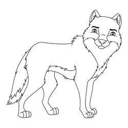 Coloring pages wolf vector images over