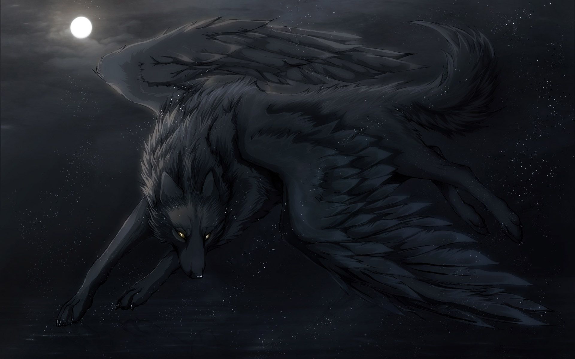 Anime wolves with wings wallpapers