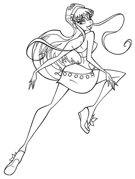 Winx club coloring pages team colors