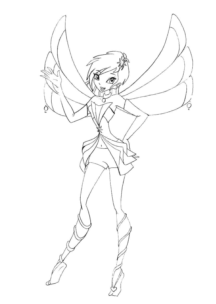 Online coloring pages girl coloring the girl with wings winx club