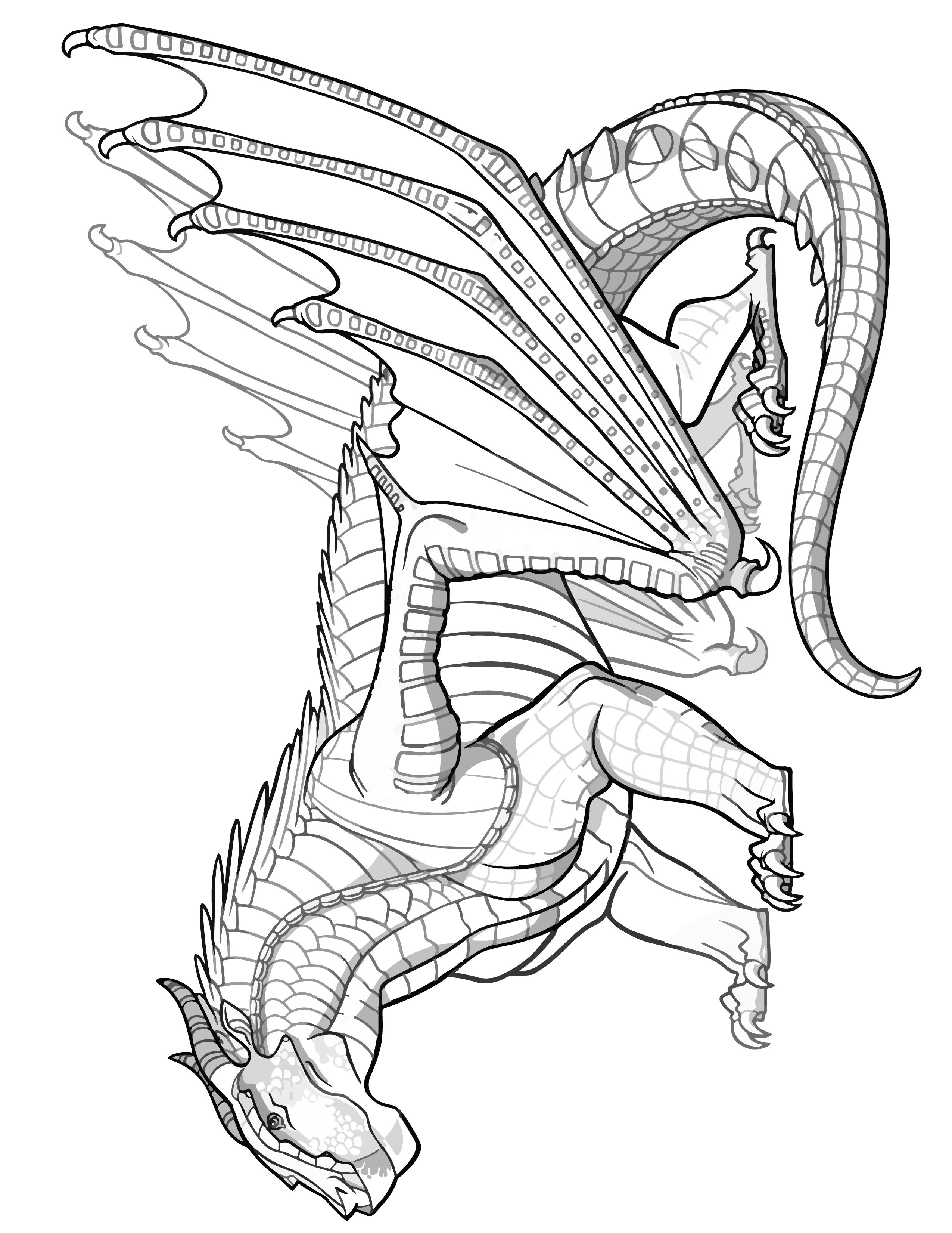 Wings of fire dragon coloring page