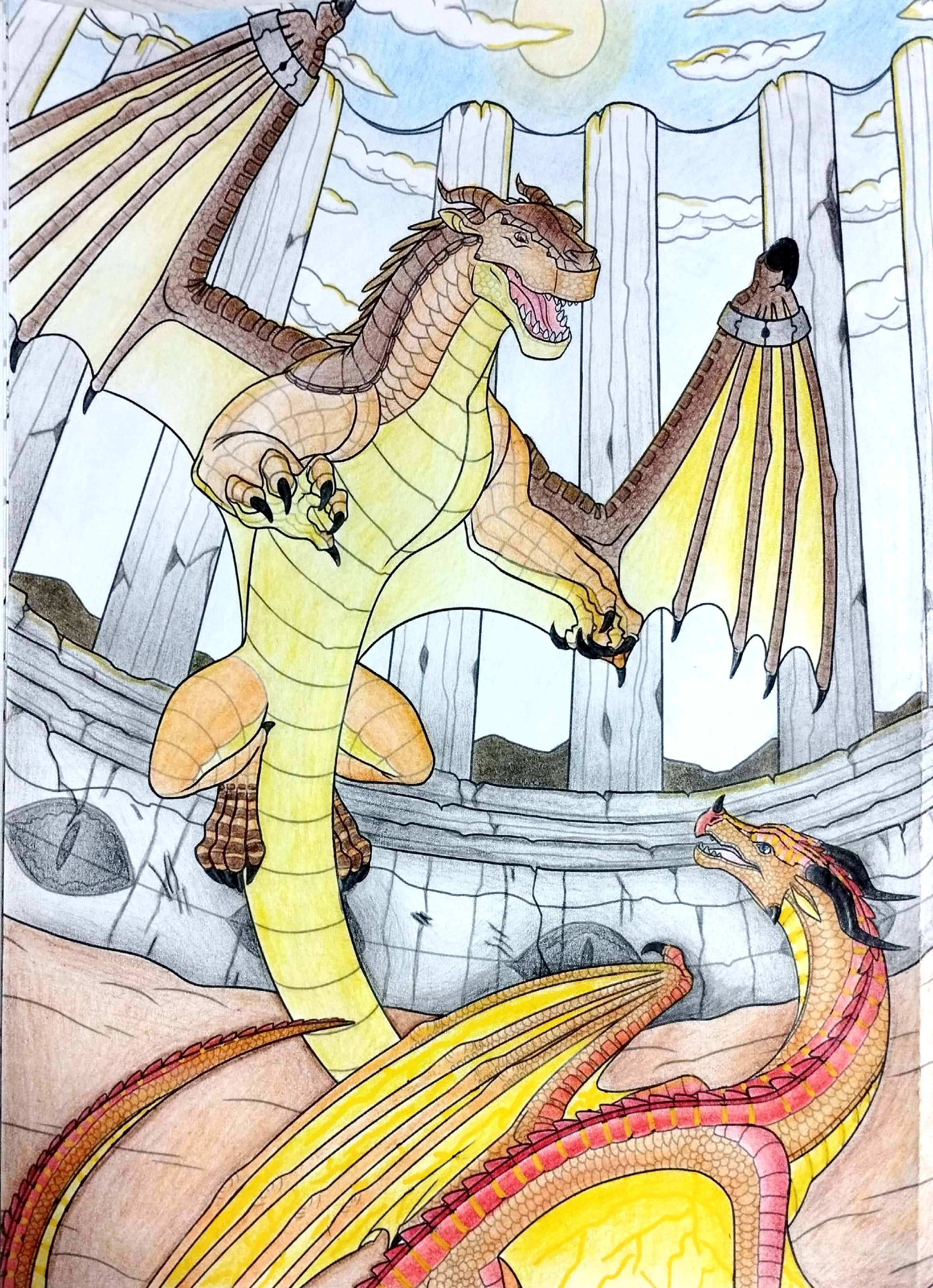 From the official wings of fire coloring book used giotto and faber