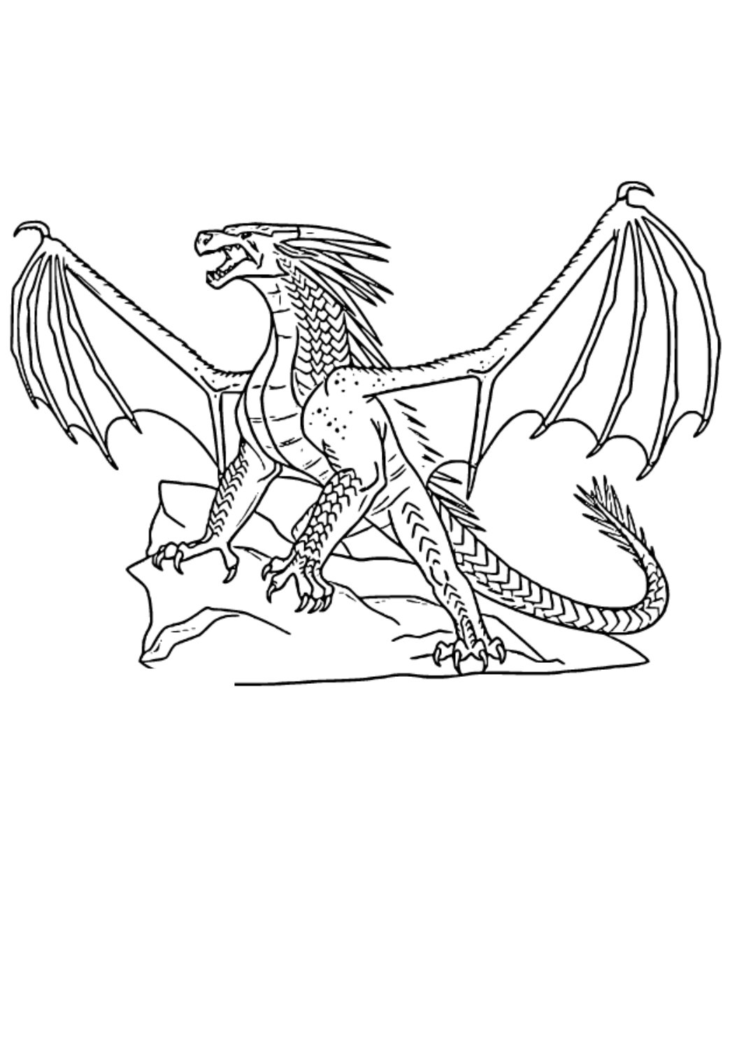 Free printable wings of fire protection coloring page for adults and kids