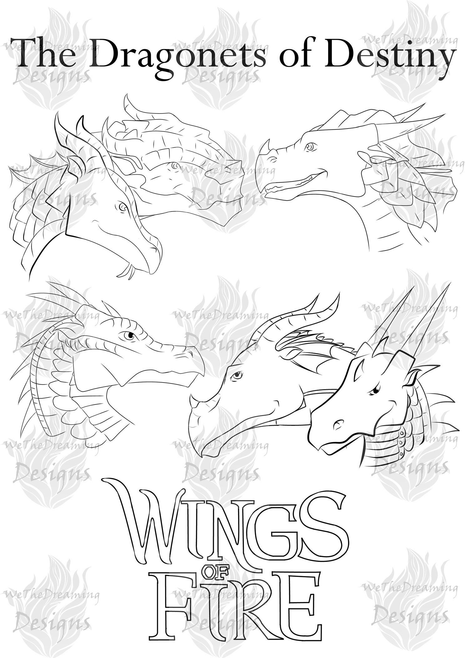 Wings of fire dragonets of destiny printable coloring page seawing sandwing mudwing rainwing nightwing