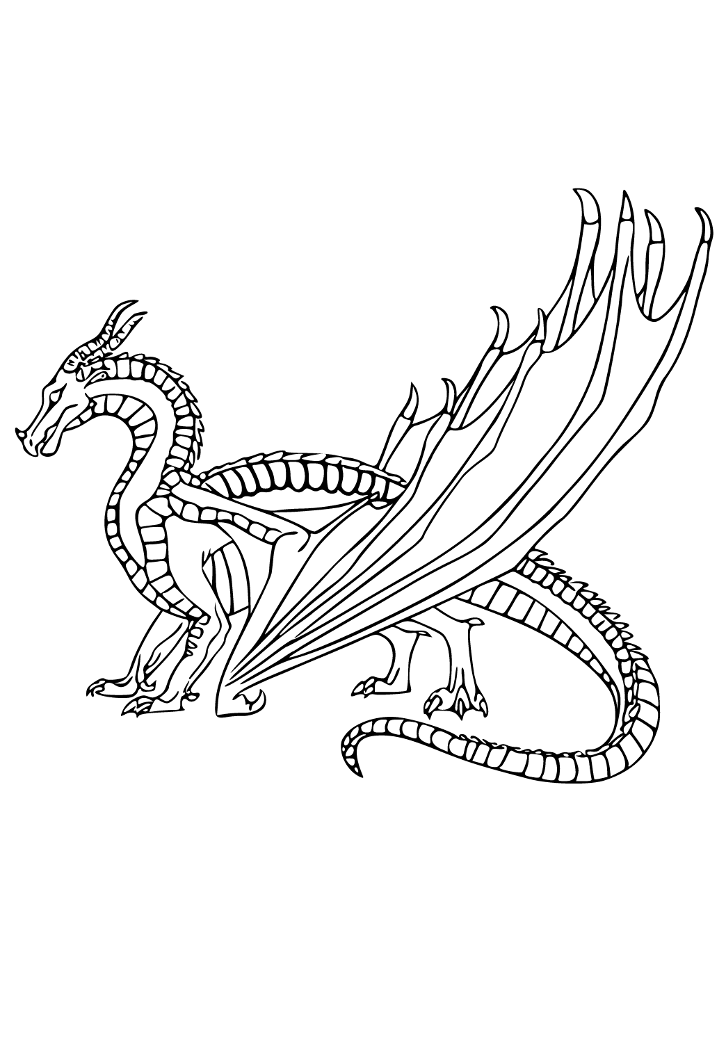 Free printable wings of fire wings coloring page for adults and kids